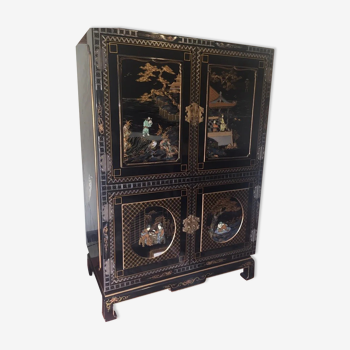 Cabinet Chinese cabinet black lacquer year 1970
