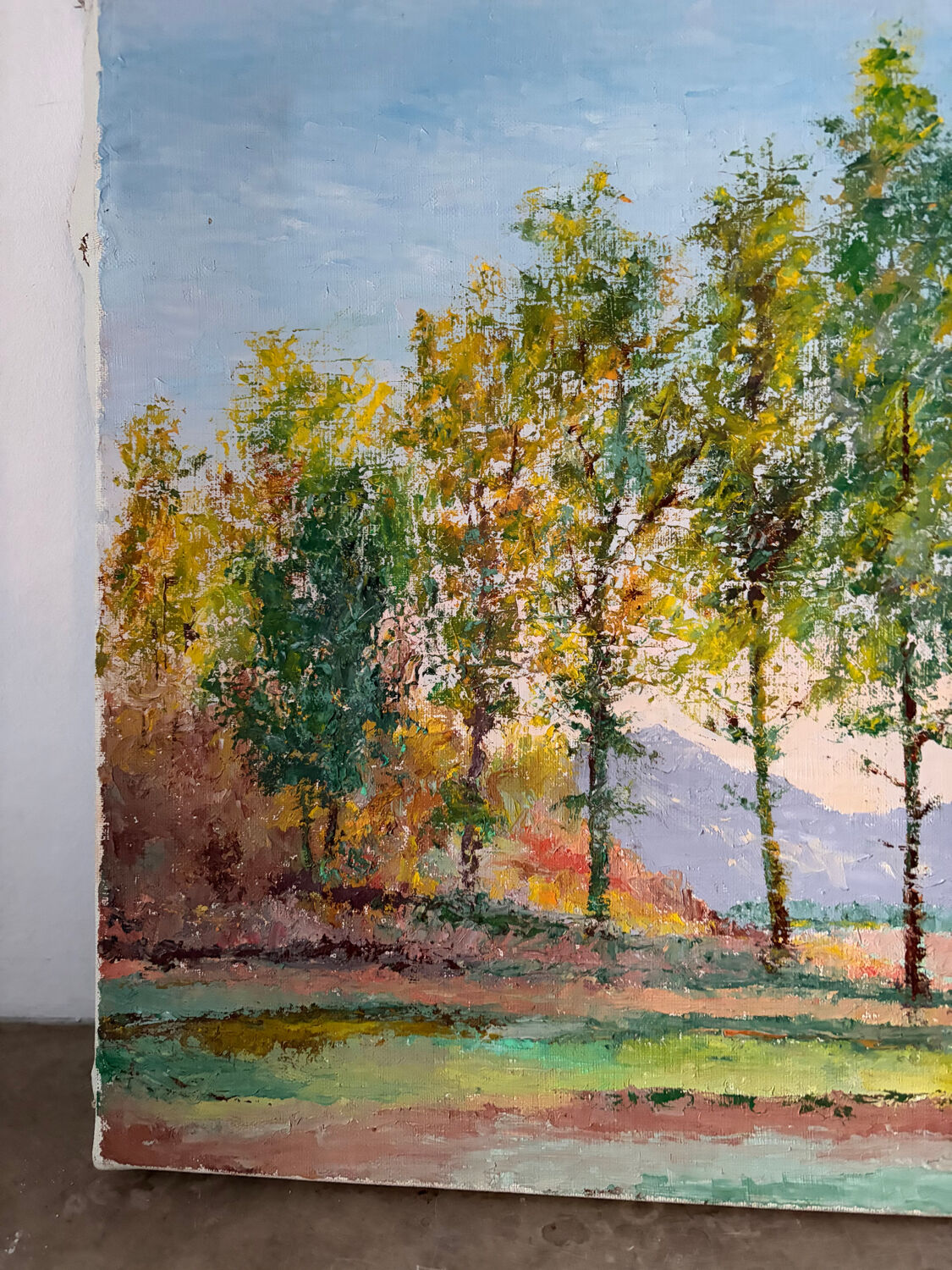 Wooded landscape, oil on canvas, signed