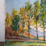 Wooded landscape, oil on canvas, signed