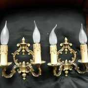 Pair of bronze double-arm appliques
