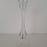 80s blue glass soliflore