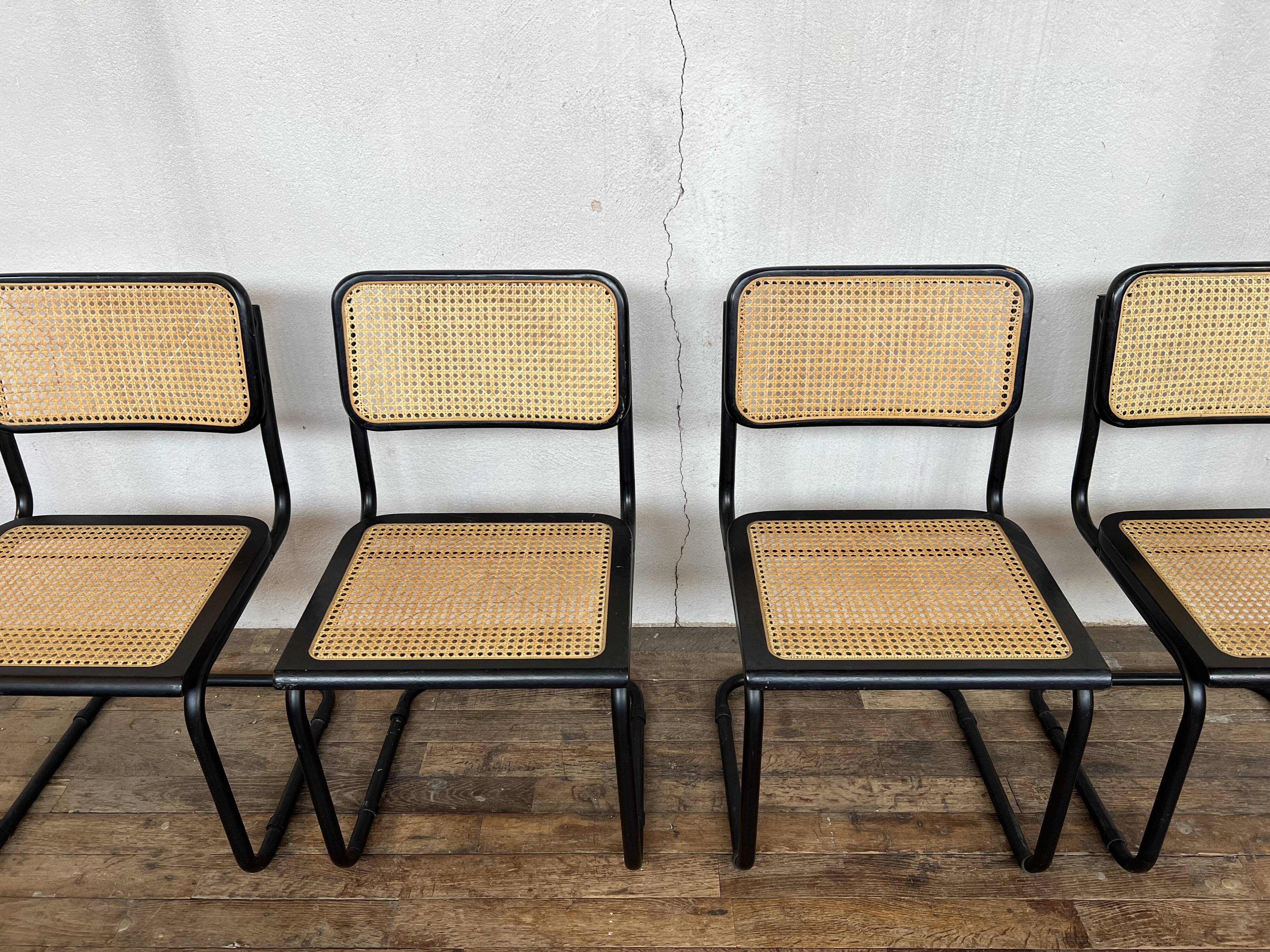 Series of 4 chairs b32 Marcel Breuer 1970