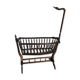 Old wooden rocking cradle twisted / vintage bars
