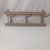 Coat rack/wood & iron hooks