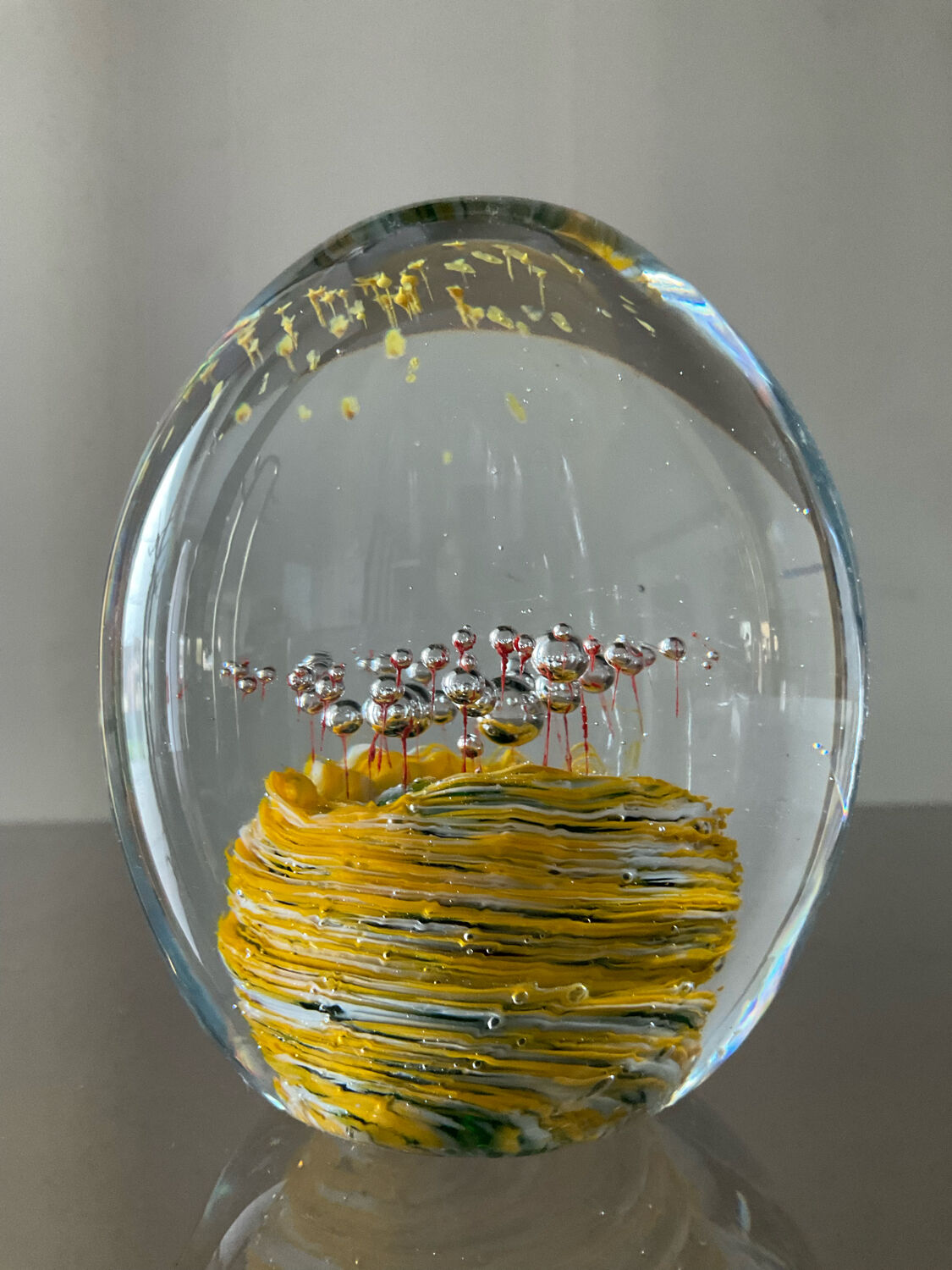 Murano glass paper press sulphide