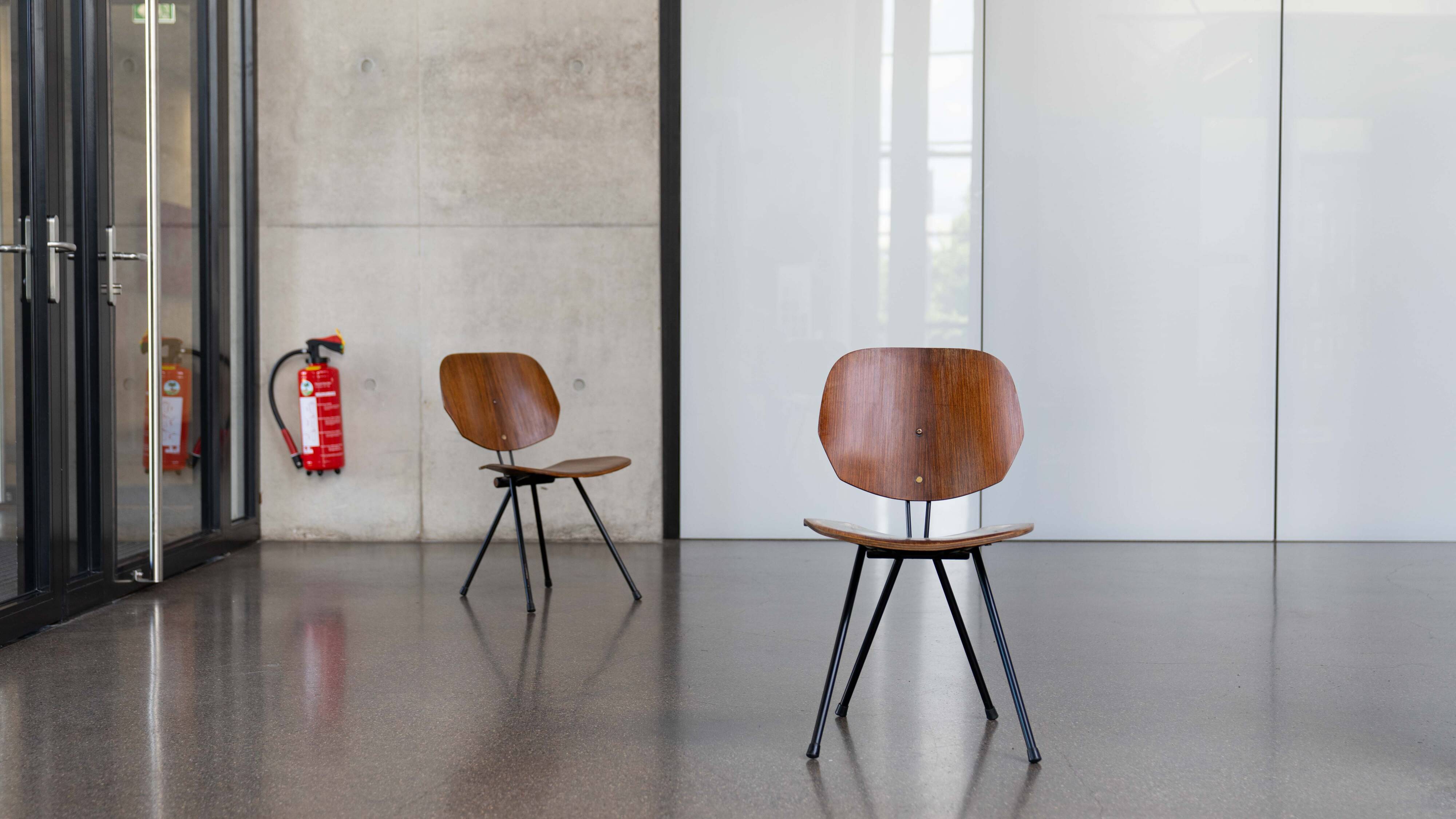 PAIR FOLDING-CHAIRS S88 BY OSVALDO BORSANI FOR TECNO