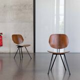 PAIR FOLDING-CHAIRS S88 BY OSVALDO BORSANI FOR TECNO