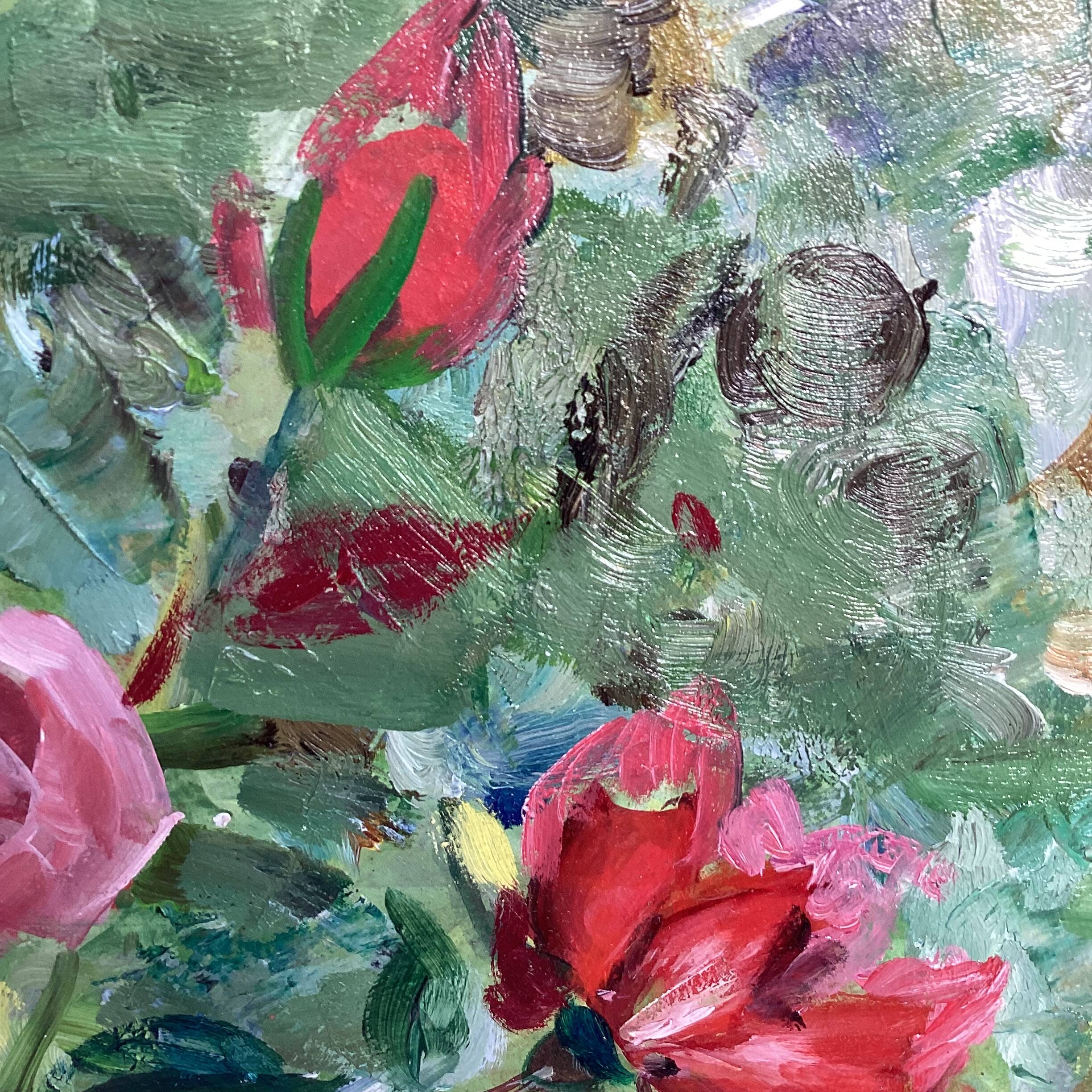 Oil painting on canvas signed dimensions: height -50cm-width -58cm-