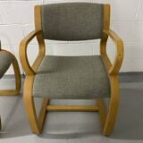 Pair of Danish armchairs, Canteliver model signed Magnus Olesen