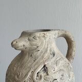 Antique sheep head handcrafted pottery