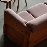 Modern Danish three-seater canapé in pomeranian pine and wool, by Christian IV, 1970s.