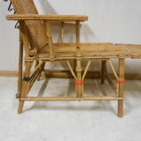 Wicker and rattan lounger
