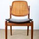 6 Danish chairs in teak, caning and leather, model FD 187 by Arne Vodder.
