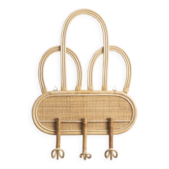 Airis rattan wall coat rack