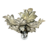 rare 36cm silver tone Metal Florentiner Leaf Theatre Ceiling Light, Italy
