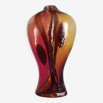 Art Deco soliflore vase in Murano glass, h - 36 cm.