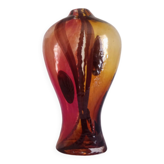 Vase soliflore Art Déco en verre de Murano, h - 36 cm.
