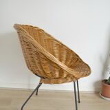Chair basket rattan metal legs
