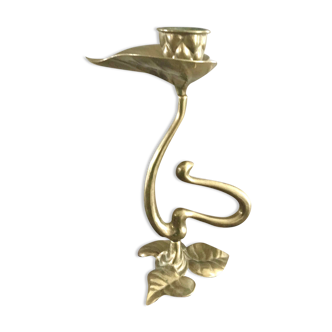 Art Nouveau brass candle holder