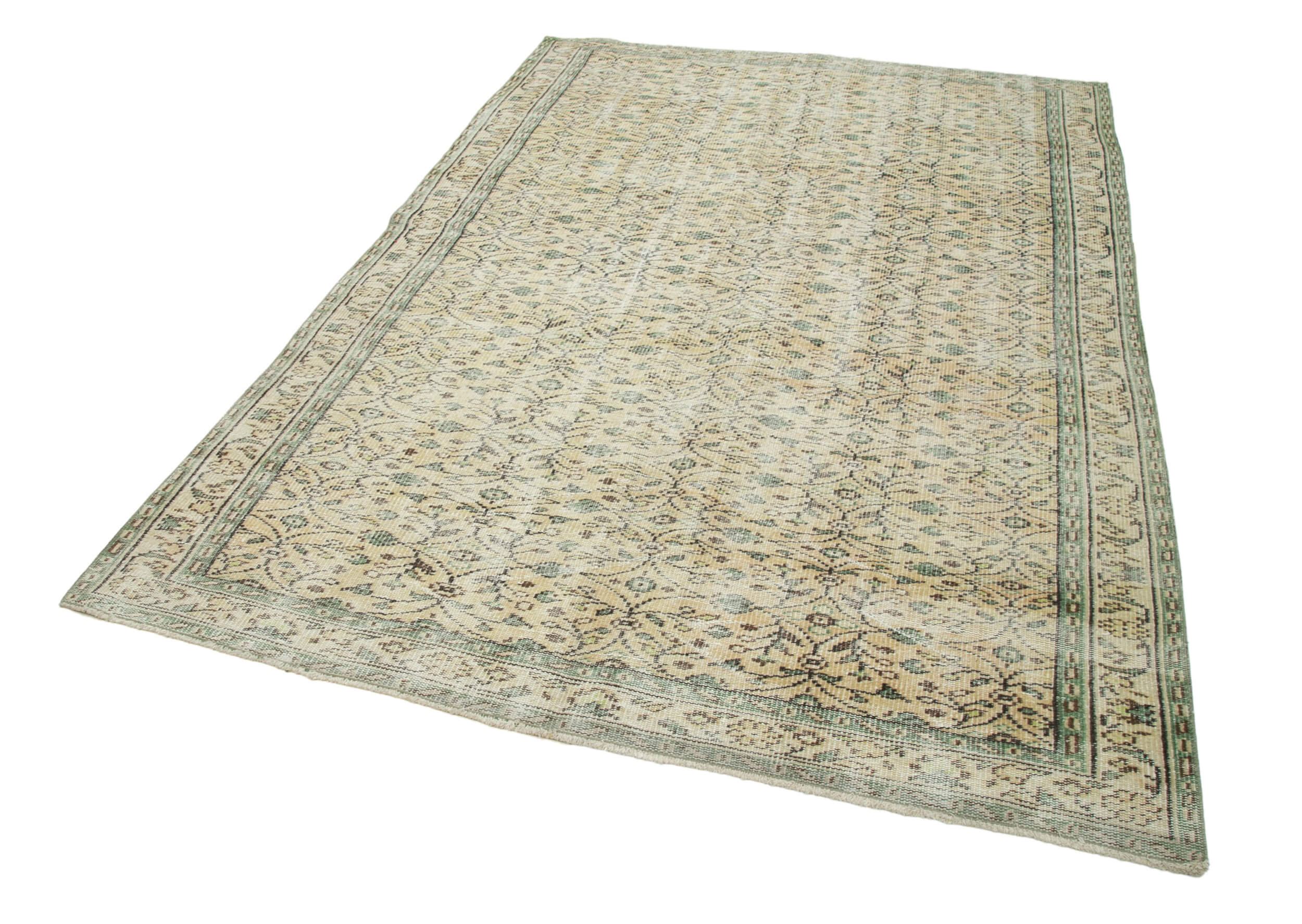Oriental handmade unique 1970s beige carpet 177 cm x 267 cm