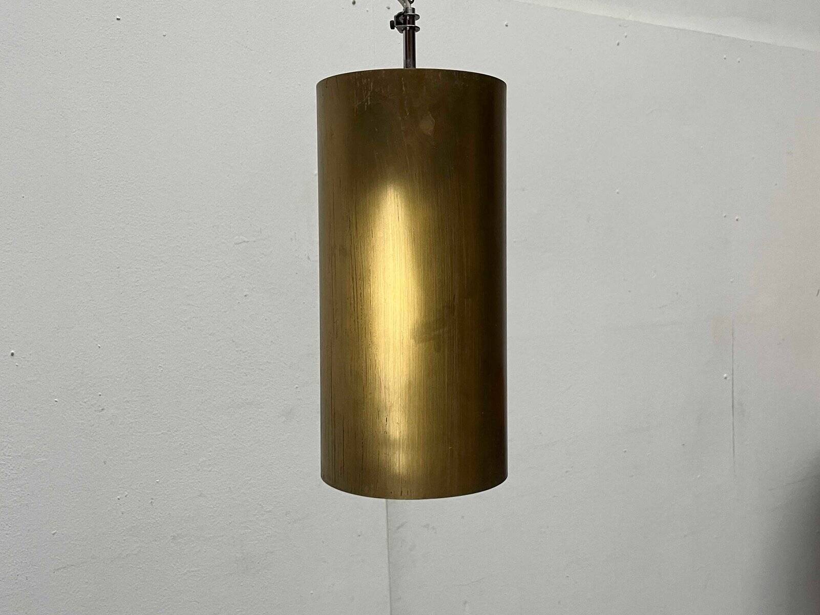Brass tube pendant lamp in mid-century style, 1960s.