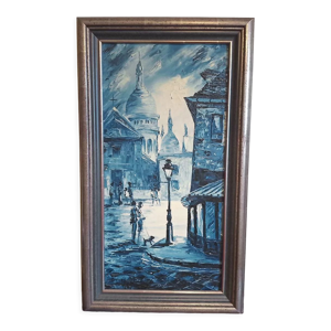 Huile sur toile signée - nuit