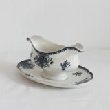 Ironware sauce boat with blue palmette decoration