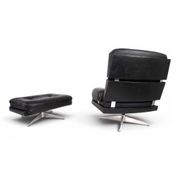 Howard Keith Kohinoor Leather Armchair with Ottoman for HK Furniture, 1970