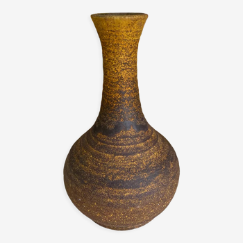 Vase céramique Accolay ocre jaune doré