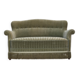 1960s, Danish 2-seater sofa, original furniture velour, beech wood.