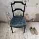 Chaise Napoléon 3 velours bleu