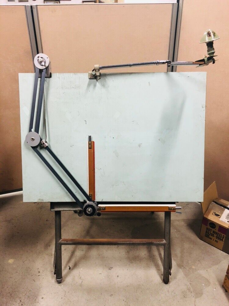 Old architect table of the brand Unic