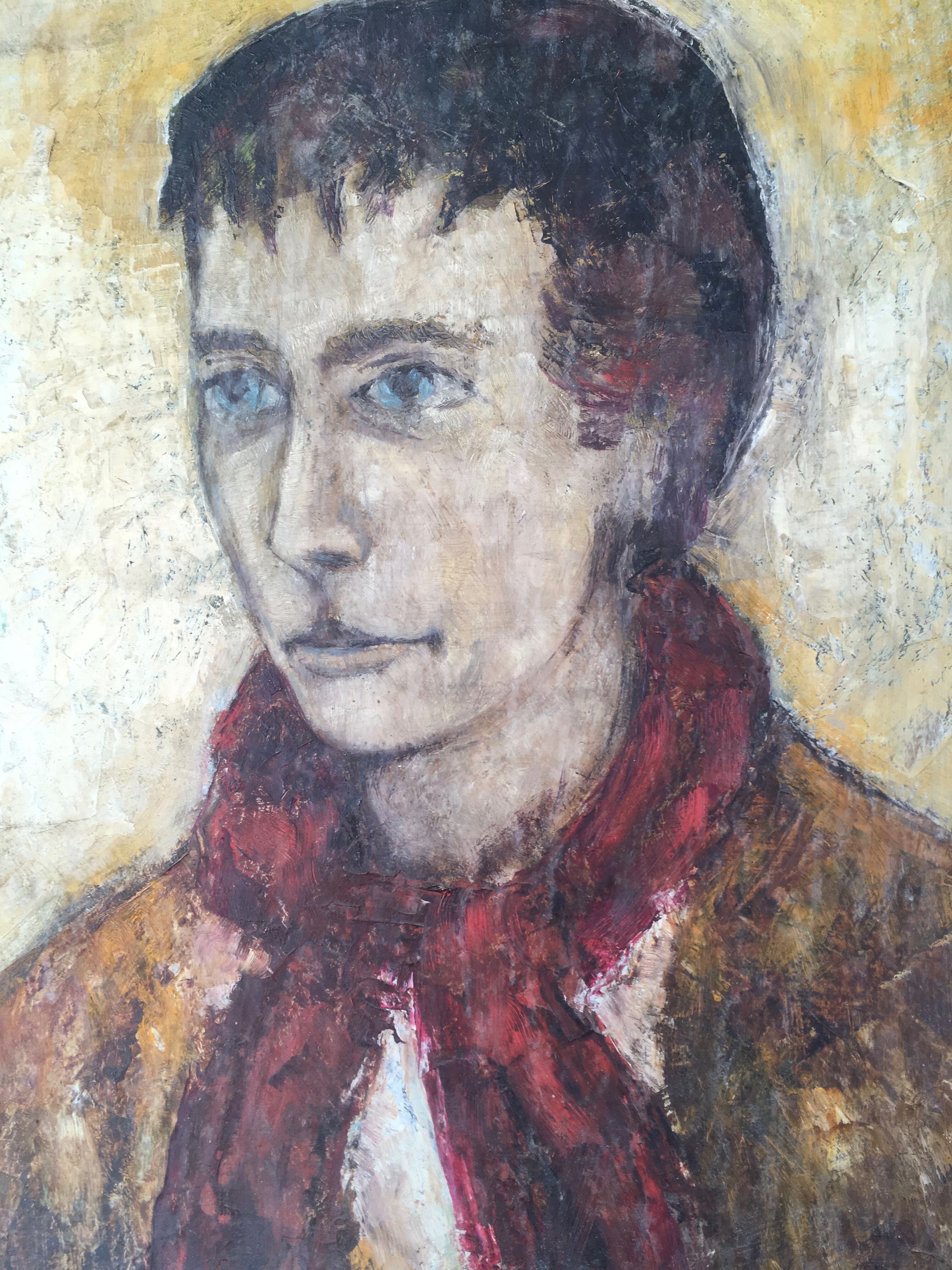 Portrait à l'huile d'homme à l'écharpe 60