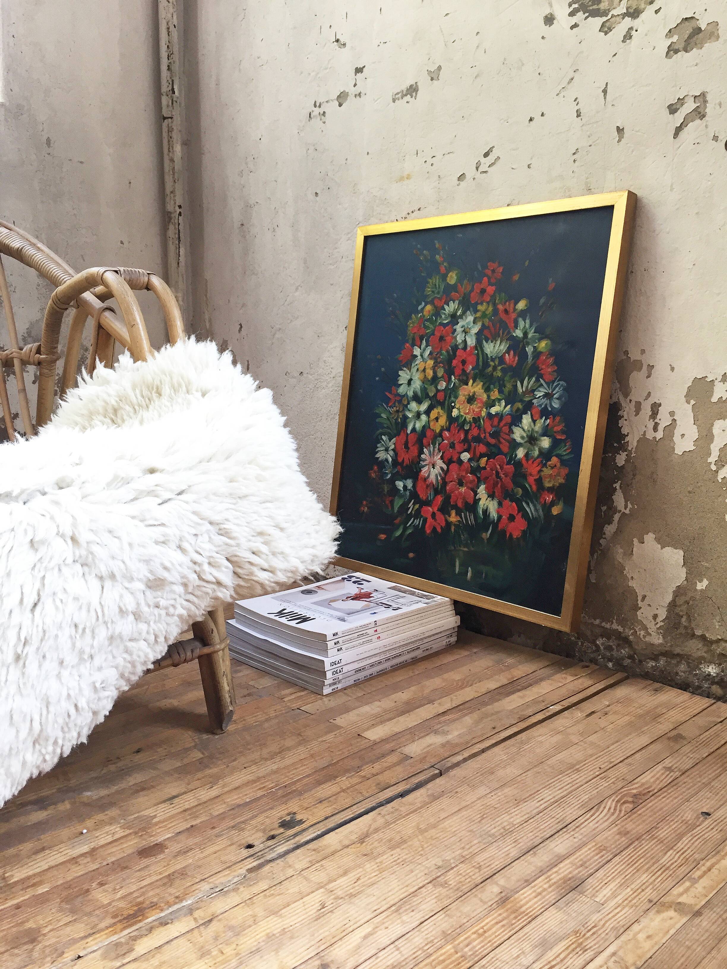 Oil canvas bouquet of flowers