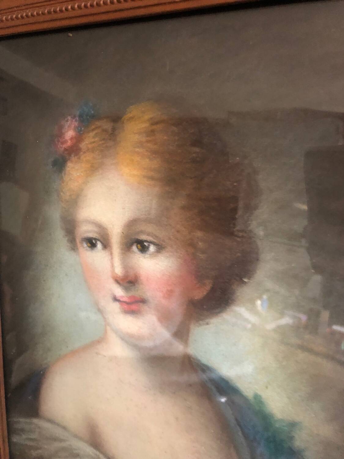 Pastel painting of a young girl