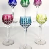 Set of 6 Rhone wine glasses in crystal in Saint Louis
