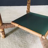 Mediterranean Bamboo Side Table in the style of Audoux Minet, France, 1950s