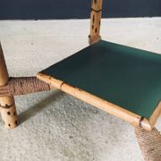 Mediterranean Bamboo Side Table in the style of Audoux Minet, France, 1950s