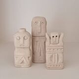 Lot of three stone statues Sumba, Indonesia