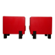 Poltrona Frau - Pair of armchairs in red leather and black beech - 2006 - IT.