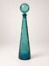 Grande carafe décorative en verre bleu turquoise texturé – Vintage