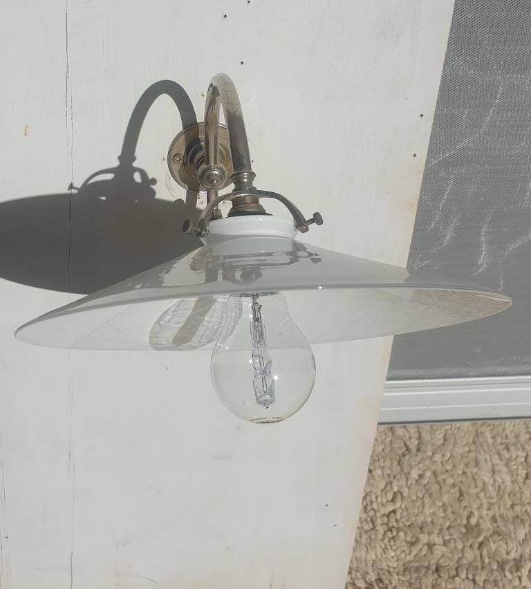 Wall lamp in opaline chrome scrolls Art Deco