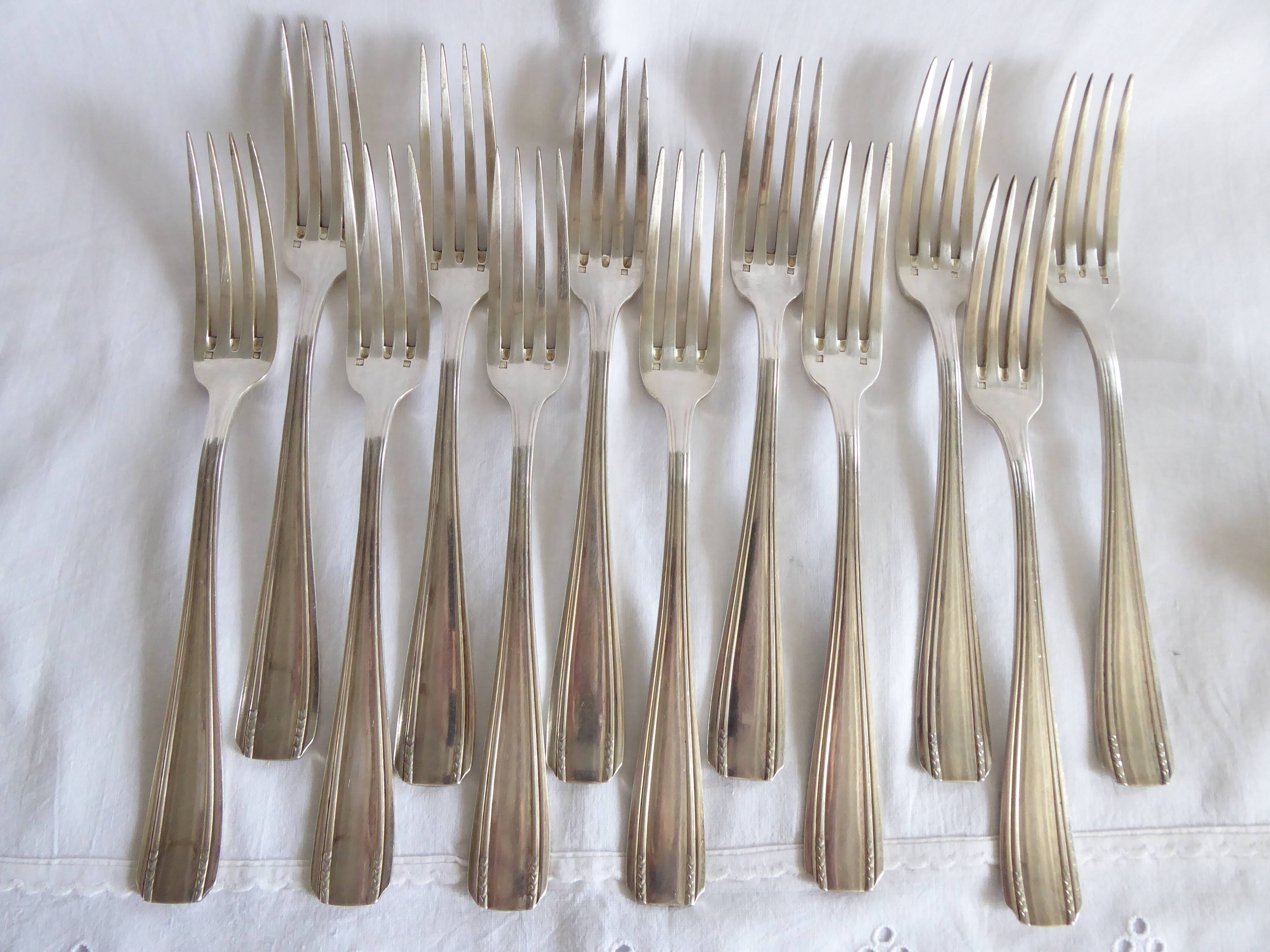 Orbrille JB silver metal cutlery set 37 pieces