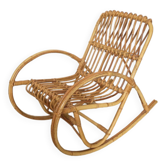 Rattan rocking chair for vintage child
