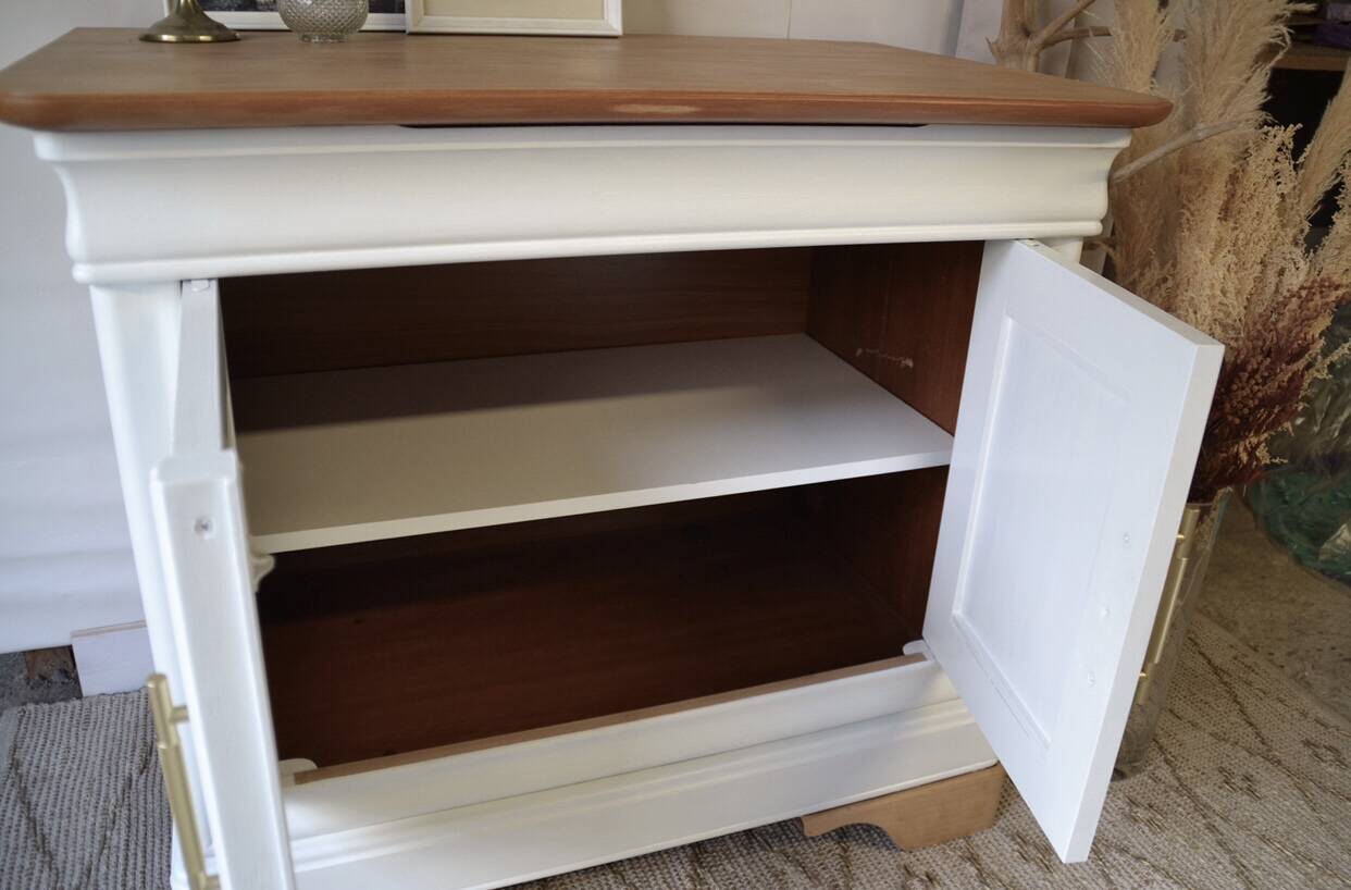 Raw wood and white furniture