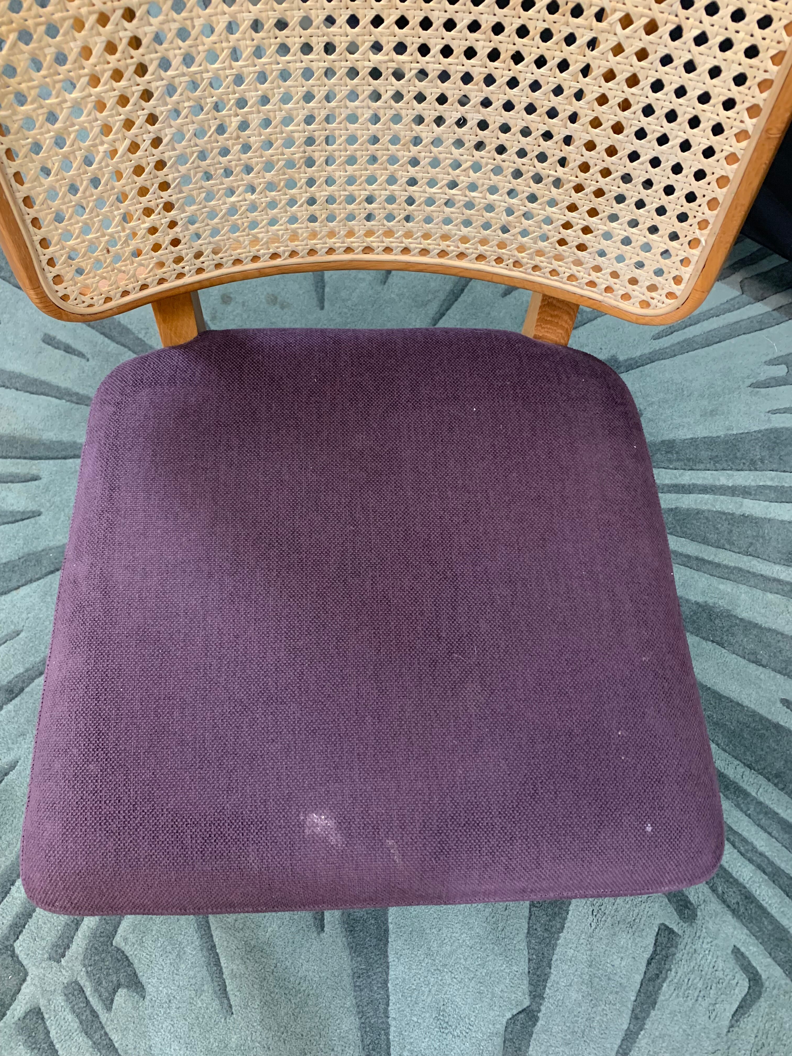 Chaise Cannage Pieds Carrés Prune