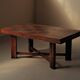 Modernist oak table with a checkerboard top, France, circa 1940.