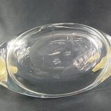 Oblong crystal bowl signed Sèvres decorated with squirrels