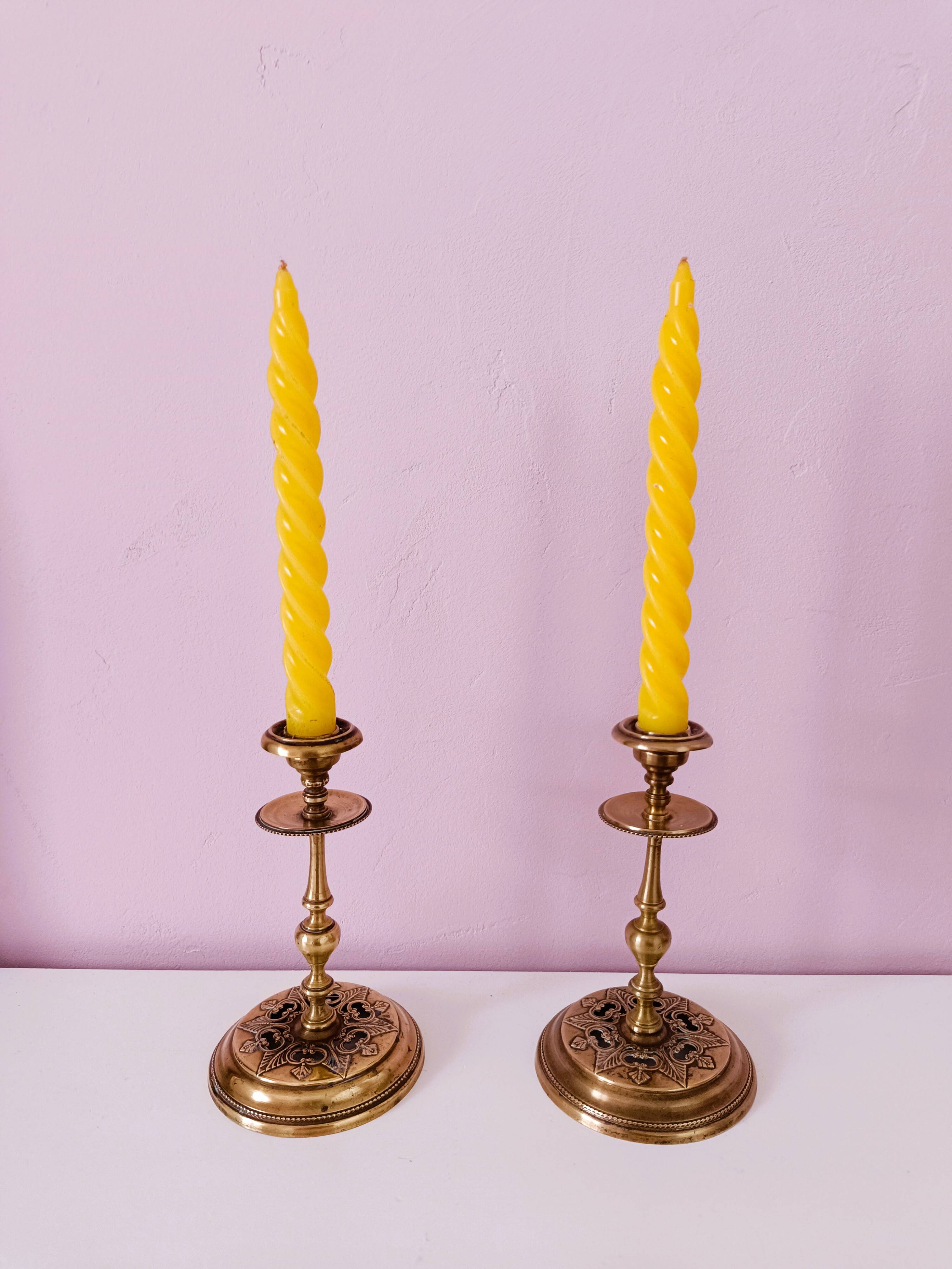 Pair of Empire style candlesticks