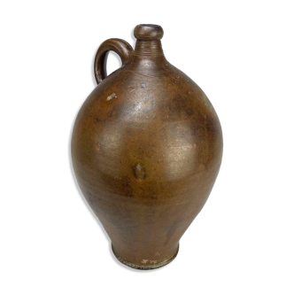 Old large enamelled terracotta jar
